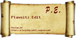Plavsitz Edit névjegykártya